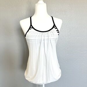 LULULEMON No Limits Tank White Black Size 6